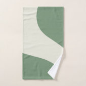 緑シンプルの波 バスタオルセット (ハンドタオル)
