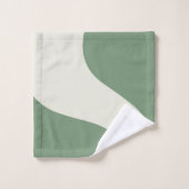 緑シンプルの波 バスタオルセット (ウォッシュタオル)