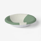 緑シンプルの波 ペーパーボウル (傾斜あり)