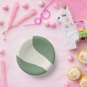 緑シンプルの波 ペーパーボウル (パーティー)