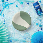 緑シンプルの波 ペーパーボウル (パーティー)