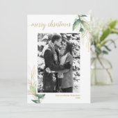 緑シンプルの金ゴールドモダンクリスマスフォト (スタンド正面)