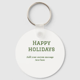 緑シンプルミニマルのハッピーホリデーズクリスマス キーホルダー