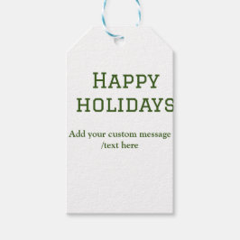 緑シンプルミニマルのハッピーホリデーズクリスマス ギフトタグ