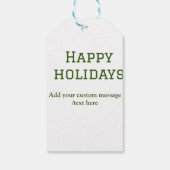 緑シンプルミニマルのハッピーホリデーズクリスマス ギフトタグ (裏面)