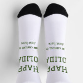 緑シンプルミニマルのハッピーホリデーズクリスマス ソックス (上部)