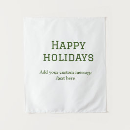 緑シンプルミニマルのハッピーホリデーズクリスマス タペストリー