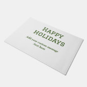 緑シンプルミニマルのハッピーホリデーズクリスマス ドアマット (アングル)