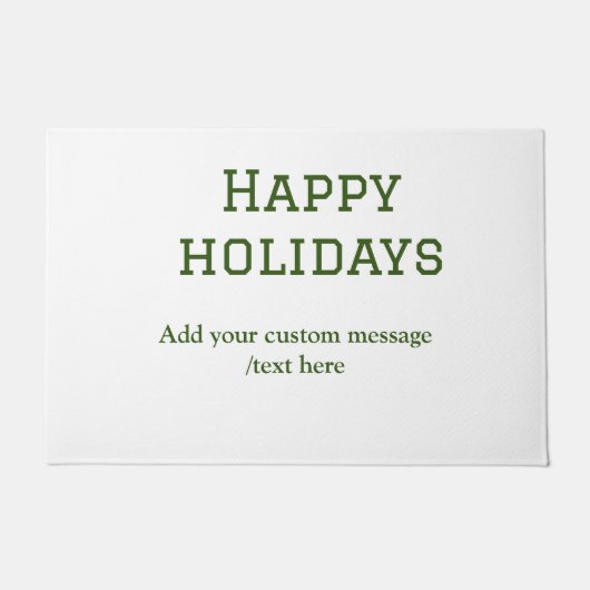 緑シンプルミニマルのハッピーホリデーズクリスマス ドアマット (正面)