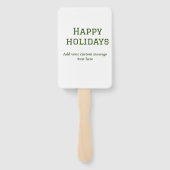 緑シンプルミニマルのハッピーホリデーズクリスマス ハンドファン (裏面)