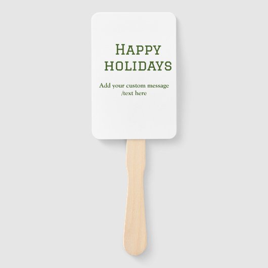 緑シンプルミニマルのハッピーホリデーズクリスマス ハンドファン (正面)