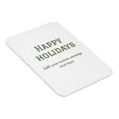 緑シンプルミニマルのハッピーホリデーズクリスマス マグネット (右側)