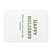 緑シンプルミニマルのハッピーホリデーズクリスマス マグネット (横)