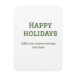 緑シンプルミニマルのハッピーホリデーズクリスマス マグネット