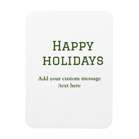 緑シンプルミニマルのハッピーホリデーズクリスマス マグネット (縦)