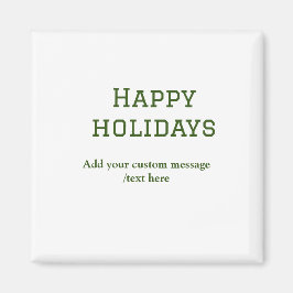 緑シンプルミニマルのハッピーホリデーズクリスマス マグネット