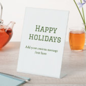 緑シンプルミニマルのハッピーホリデーズクリスマス 台座サイン (インサイチュ)