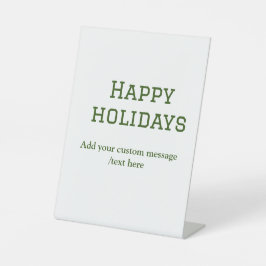 緑シンプルミニマルのハッピーホリデーズクリスマス 台座サイン