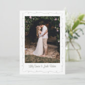 緑シンプルモダンの写真結婚の 招待状 (スタンド正面)