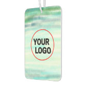 緑シンプル水色抽象芸術追加ロゴ文字最小 カーエアーフレッシュナー (左)