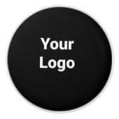 緑シンプル水色抽象芸術追加ロゴ文字最小 セラミックノブ (正面)