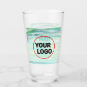 緑シンプル水色抽象芸術追加ロゴ文字最小 タンブラーグラス (裏面)