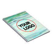 緑シンプル水色抽象芸術追加ロゴ文字最小 ノートブック (右側)