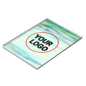 緑シンプル水色抽象芸術追加ロゴ文字最小 ノートブック (左側)