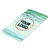 緑シンプル水色抽象芸術追加ロゴ文字最小 マグネット (左側)