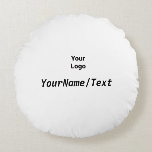 緑シンプル水色抽象芸術追加ロゴ文字最小 ラウンドクッション (正面)