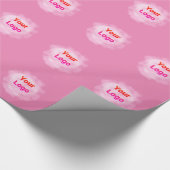 緑シンプル水色抽象芸術追加ロゴ文字最小 ラッピングペーパー (角)