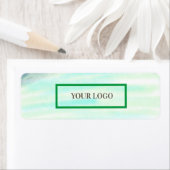 緑シンプル水色抽象芸術追加ロゴ文字最小 ラベル (インサイチュ)