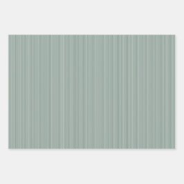 緑シンプル白スモールストライプクリスマス ラッピングペーパーシート