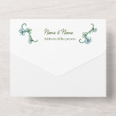 緑シンプル色 オールインワン招待状 (裏面)