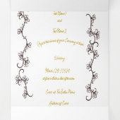 緑シンプル色 三つ折り招待状 (内部中)