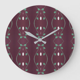 緑スタイリッシュと白の梅時計 ラージ壁時計