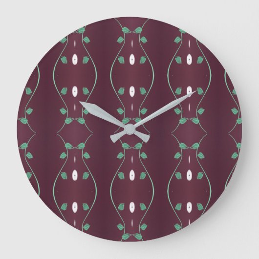 緑スタイリッシュと白の梅時計 ラージ壁時計 (正面)