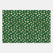 緑スタイリッシュと金ゴールドの熱帯ジャング葉ル ラッピングペーパーシート (正面3)