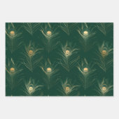 緑スタイリッシュと金ゴールドの熱帯ジャング葉ル ラッピングペーパーシート (正面2)