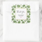 緑スタイリッシュの熱帯葉のパタ結婚ーン スクエアシール (バッグ)