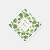緑スタイリッシュの熱帯葉のパタ結婚ーン スタンダードカクテルナプキン (角)