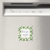 緑スタイリッシュの熱帯葉のパタ結婚ーン マグネット (インサイチュ (食洗機))