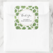 緑スタイリッシュの熱帯葉パターン スクエアシール (バッグ)