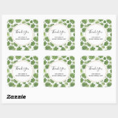 緑スタイリッシュの熱帯葉パターン スクエアシール (シート)