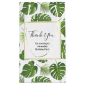 緑スタイリッシュの熱帯葉パターン スモールペーパーバッグ (裏面)