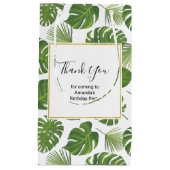 緑スタイリッシュの熱帯葉パターン スモールペーパーバッグ (正面)