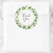 緑スタイリッシュの熱帯葉パターン ラウンドシール (バッグ)