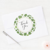 緑スタイリッシュの熱帯葉パターン ラウンドシール (封筒)