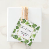 緑スタイリッシュの熱帯葉模様 フェイバータグ (インサイチュ)