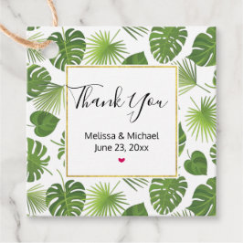 緑スタイリッシュの熱帯葉模様 フェイバータグ